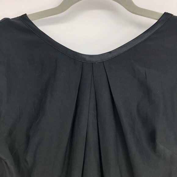 212 Collection Black 100% Silk flowy scoop Neck Mini Dress size 2 - Picture 5 of 15